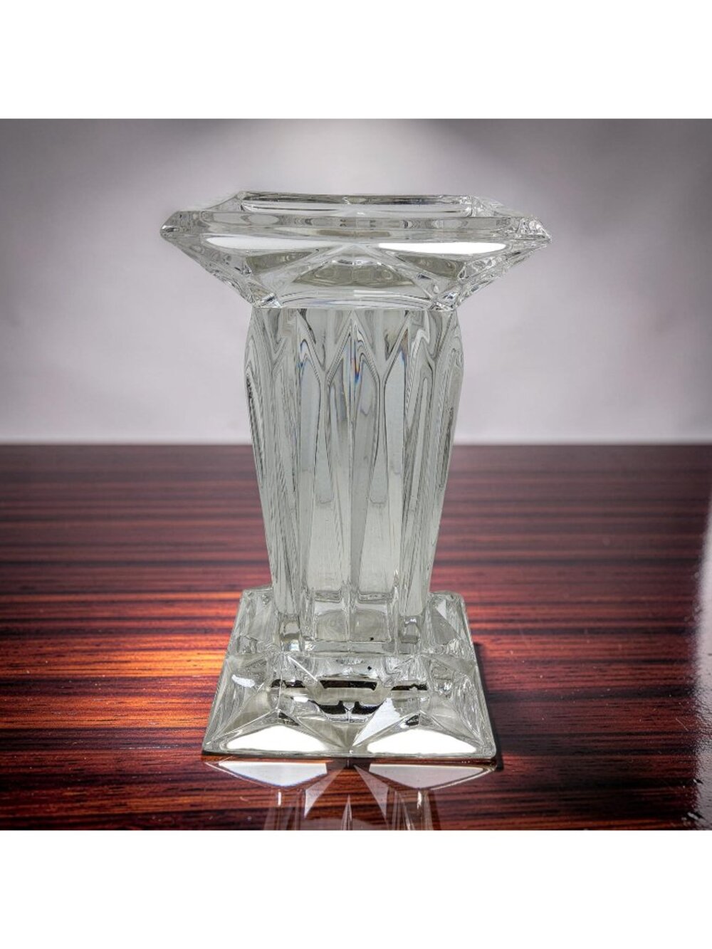 Vintage PartyLite Crystal Candle Holder Vase: 24% Lead Crystal, P7374